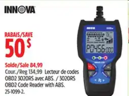 Canadian Tire Innova 3020RS OBD2 Code Reader with ABS offer