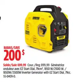Canadian Tire Champion 1850W/2500W Inverter Generator with EZ Start Dial, 79cc offer
