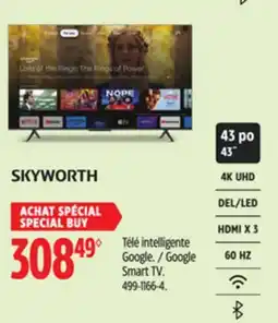 Canadian Tire Skyworth 43 Google Smart TV offer