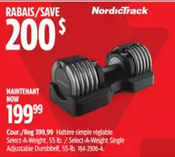 Canadian Tire NordicTrack Select-A-Weight Single Adjustable Dumbbell offer