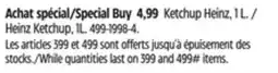 Canadian Tire Heinz Ketchup offer