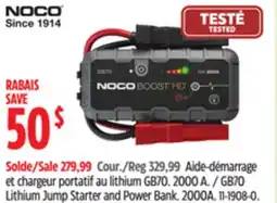 Canadian Tire Noco GB70 Lithium Jump Starter and Power Bank. 2000A offer