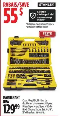 Canadian Tire Stanley 183-Pc Black Chrome Socket Set offer