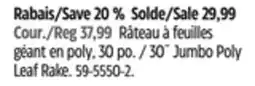 Canadian Tire Yardworks 30˝ Jumbo Poly Leaf Rake offer