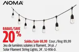 Canadian Tire NOMA Solar Filament String Lights, 24' offer