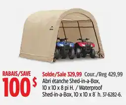 Canadian Tire Waterproof Shed-in-a-Box, 10 x 10 x 8´ h offer