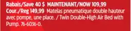 Canadian Tire Twin Double-High Air Bed with Pump offer