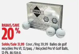 Canadian Tire Recycled Pro V1 Golf Balls offer