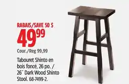 Canadian Tire 26˝ Dark Wood Shinto Stool offer