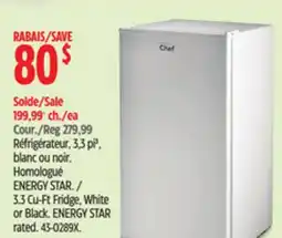Canadian Tire MASTER Chef 3.3 Cu-Ft Fridge ENERGY STAR rated offer