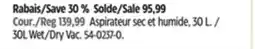 Canadian Tire Mastervac 30L Wet/Dry Vac offer
