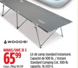 Canadian Tire Woods Instant Standard Camping Cot offer