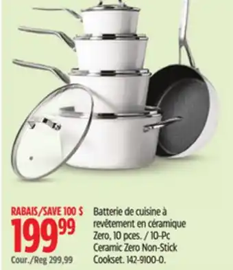 Canadian Tire The Rock 10-Pc Ceramic Zero Non-Stick Cookset offer