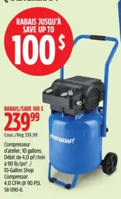 Canadian Tire Mastercraft 10-Gallon Shop Compressor offer