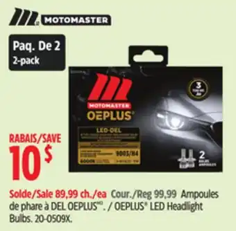 Canadian Tire MotoMaster OEPLUS LED Headlight Bulbs offer