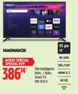 Canadian Tire Magnavox 4K TV, 55-inch with Roku TV Streaming offer