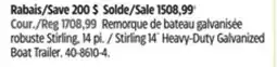 Canadian Tire Stirling 14' Heavy-Duty Galvanized Boat Trailer offer