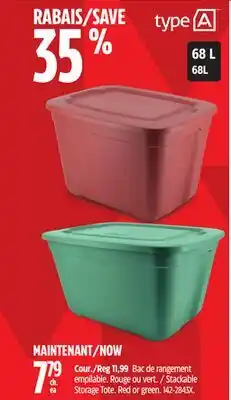 Canadian Tire Type A Stackable Storage Tote offer