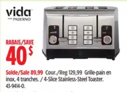 Canadian Tire vida by PADERNO 4-Slice Stainless-Steel Toaster offer
