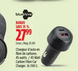 Canadian Tire Bluehive 45 Watt Carbon Fibre Car Charger offer