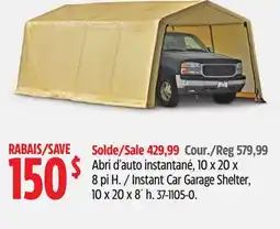 Canadian Tire SHELTER LOGIC Instant Car Garage Shelter, 10 x 20 x 8´h offer