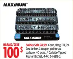 Canadian Tire MAXIMUM Carbide-Tipped Router Bit Set, 4-Pc offer