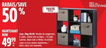Canadian Tire For Living 9-Cube Cabinet, Black Oak or White offer