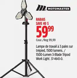 Canadian Tire MotoMaster 1500-Lumen 3-Blade Tripod Work Light offer