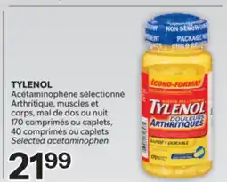 Brunet TYLENOL Acétaminophène sélectionné Arthritique, muscles et corps, mal de dos ou nuit offer