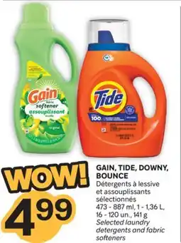 Brunet GAIN, TIDE, DOWNY, BOUNCE Détergents à lessive et assouplissants sélectionnés offer
