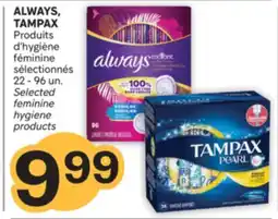 Brunet ALWAYS, TAMPAX Produits d'hygiène féminine sélectionnés offer