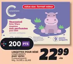 IGA COMPLIMENTS BABY WIPES offer