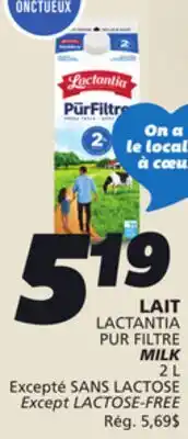 IGA LACTANTIA PUR FILTRE MILK offer