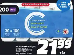 IGA COMPLIMENTS BATHROOM TISSUE offer