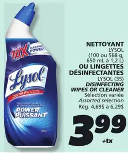 IGA LYSOL DISINFECTING WIPES OR CLEANER offer