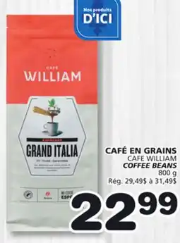 Marches Tradition CAFE WILLIAM COFFEE BEANS offer