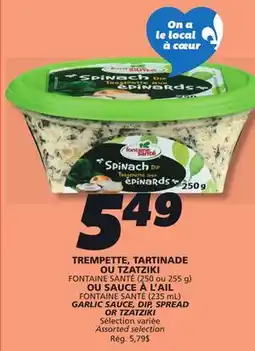 IGA FONTAINE SANTÉ GARLIC SAUCE, DIP, SPREAD OR TZATZIKI offer