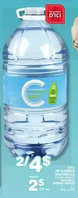 Marches Tradition COMPLIMENTS NATURAL SPRING WATER offer