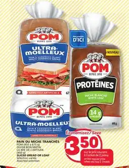 Marché Bonichoix POM (450 à 675 g) BON MATIN LA MIE DE L'ARTISAN (450 g) SLICED BREAD OR LOAF offer