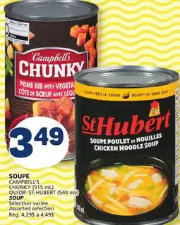 Marché Bonichoix CHUNKY (515 mL) OR ST-HUBERT (540 mL) SOUP offer