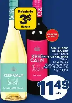 Marché Bonichoix KEEP CALM WHITE OR RED WINE offer