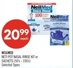 Shoppers Drug Mart Neilmed neti pot nasal rinse kit or sachets offer
