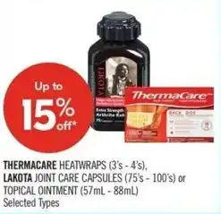 Shoppers Drug Mart Thermacare heatwraps, lakota joint care capsules topical ointment offer