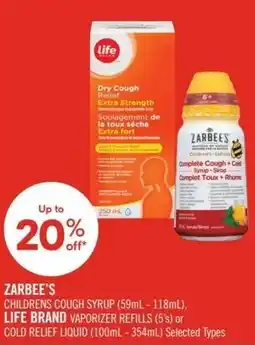 Shoppers Drug Mart Zarbee's, life brand offer