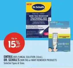 Shoppers Drug Mart Emtrix anti-fungal solution, dr. scholl's skin tag or wart remover products offer