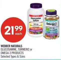 Shoppers Drug Mart Webber naturals glucosamine, turmeric or omega-3 products offer