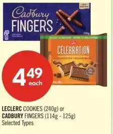 Shoppers Drug Mart Leclerc cookies or cadbury fingers offer