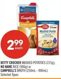 Shoppers Drug Mart Betty crocker mashed potatoes, no name rice offer