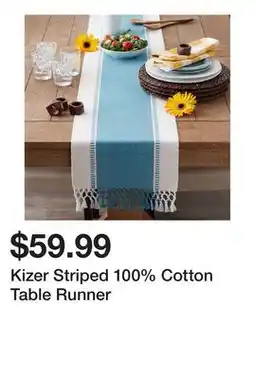 Wayfair Kizer Striped 100% Cotton Table Runner offer