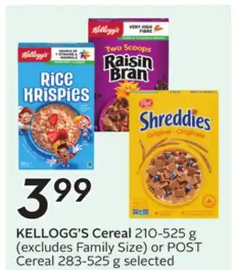 Sobeys KELLOGG'S Cereal offer